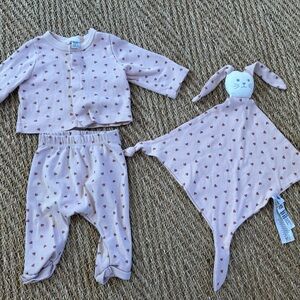 Petit bateau heart print set